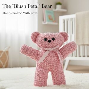 New Handmade Pink Chenille Teddy Bear